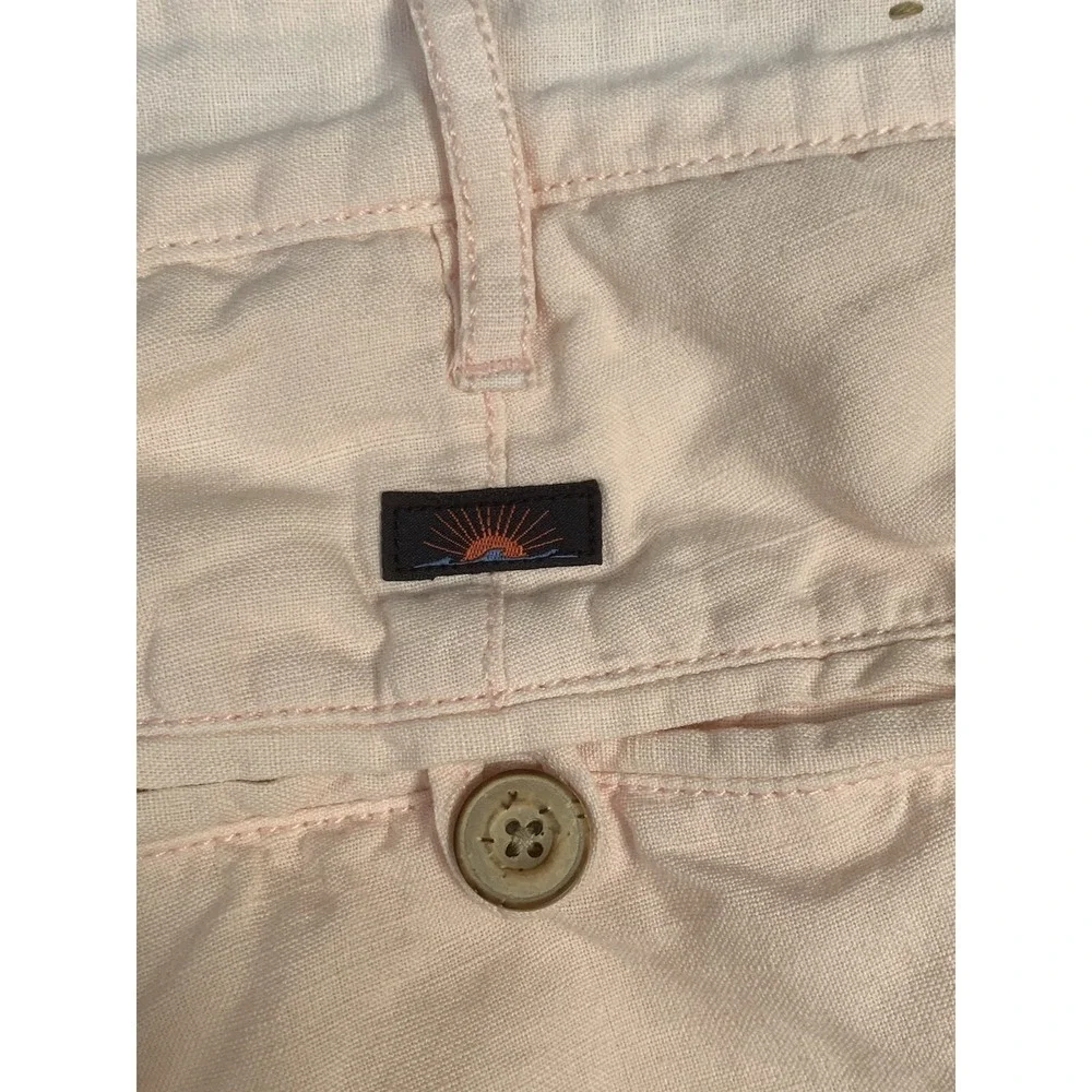 Faherty Cotton/Linen Malibu Short Summer Pink Size 33